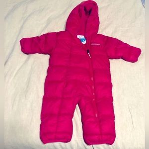 Hot pink Columbia snow suit 3-6 months